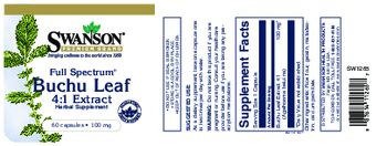 Swanson Premium Brand Full Spectrum Buchu Leaf 4:1 Extract 100 mg - herbal supplement