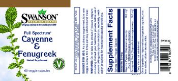 Swanson Premium Brand Full Spectrum Cayenne & Fenugreek - herbal supplement