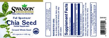 Swanson Premium Brand Full Spectrum Chia Seed 400 mg - herbal supplement
