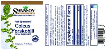 Swanson Premium Brand Full Spectrum Coleus Forskohlii 400 mg - herbal supplement
