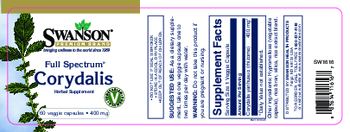 Swanson Premium Brand Full Spectrum Corydalis 400 mg - herbal supplement