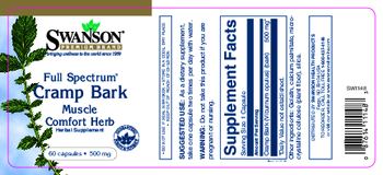 Swanson Premium Brand Full Spectrum Cramp Bark 500 mg - herbal supplement
