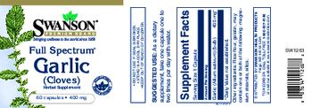 Swanson Premium Brand Full Spectrum Garlic (Cloves) 400 mg - herbal supplement
