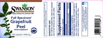 Swanson Premium Brand Full Spectrum Grapefruit Peel 600 mg - herbal supplement