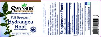 Swanson Premium Brand Full Spectrum Hydrangea Root 500 mg - herbal supplement