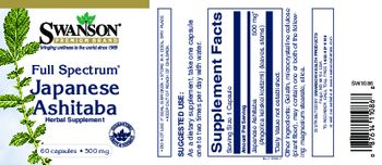 Swanson Premium Brand Full Spectrum Japanese Ashitaba 500 mg - herbal supplement