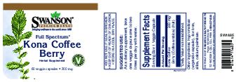 Swanson Premium Brand Full Spectrum Kona Coffee Berry 200 mg - herbal supplement