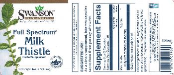 Swanson Premium Brand Full Spectrum Milk Thistle 500 mg - herbal supplement