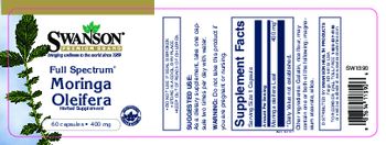 Swanson Premium Brand Full Spectrum Moringa Oleifera 400 mg - herbal supplement