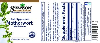 Swanson Premium Brand Full Spectrum Motherwort 400 mg - herbal supplement
