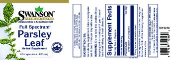 Swanson Premium Brand Full Spectrum Parsley Leaf 400 mg - herbal supplement