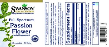 Swanson Premium Brand Full Spectrum Passion Flower 500 mg - herbal supplement