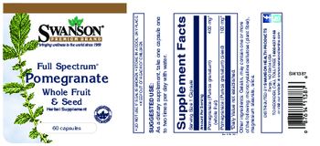 Swanson Premium Brand Full Spectrum Pomegranate Whole Fruit & Seed - herbal supplement