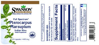 Swanson Premium Brand Full Spectrum Pterocarpus Marsupium Indian Kino 400 mg - herbal supplement