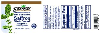 Swanson Premium Brand Full Spectrum Saffron Whole Ground Stigmas 15 mg - herbal supplement