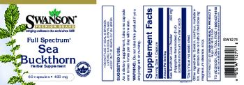 Swanson Premium Brand Full Spectrum Sea Buckthorn 400 mg - herbal supplement