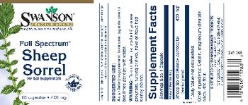 Swanson Premium Brand Full Spectrum Sheep Sorrel 400 mg - herbal supplement