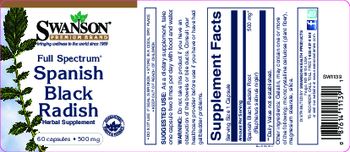 Swanson Premium Brand Full Spectrum Spanish Black Radish 500 mg - herbal supplement
