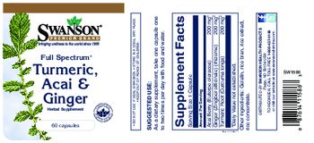 Swanson Premium Brand Full Spectrum Turmeric, Acai & Ginger - herbal supplement