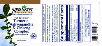 Swanson Premium Brand Full Spectrum Turmeric, Ashwagandha & Ginseng Complex - herbal supplement