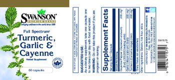 Swanson Premium Brand Full Spectrum Turmeric, Garlic & Cayenne - herbal supplement