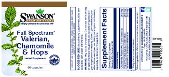Swanson Premium Brand Full Spectrum Valerian, Chamomile & Hops - herbal supplement