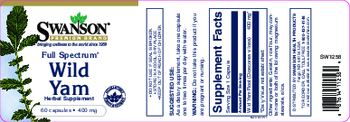 Swanson Premium Brand Full Spectrum Wild Yam 400 mg - herbal supplement