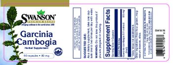 Swanson Premium Brand Garcinia Cambogia 80 mg - herbal supplement