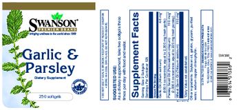 Swanson Premium Brand Garlic & Parsley - supplement