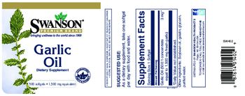 Swanson Premium Brand Garlic Oil - supplement
