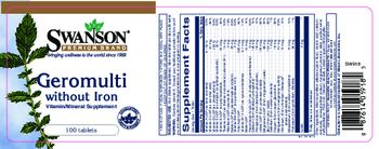 Swanson Premium Brand Geromulti Without Iron - vitaminmineral supplement