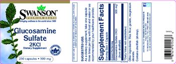 Swanson Premium Brand Glucosamine Sulfate 2KCl 500 mg - supplement