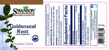 Swanson Premium Brand Goldenseal Root 125 mg - herbal supplement