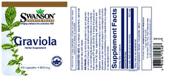 Swanson Premium Brand Graviola 600 mg - herbal supplement