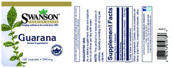 Swanson Premium Brand Guarana 500 mg - herbal supplement