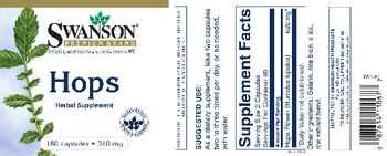 Swanson Premium Brand Hops 310 mg - herbal supplement