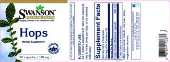 Swanson Premium Brand Hops 310 mg - herbal supplement