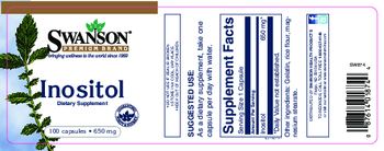 Swanson Premium Brand Inositol 650 mg - supplement