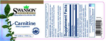 Swanson Premium Brand L-Carnitine 500 mg - supplement