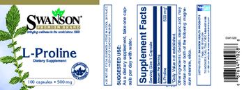 Swanson Premium Brand L-Proline 500 mg - supplement