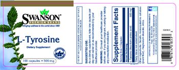 Swanson Premium Brand L-Tyrosine 500 mg - supplement
