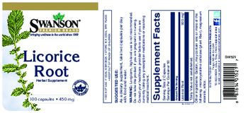 Swanson Premium Brand Licorice Root 450 mg - herbal supplement