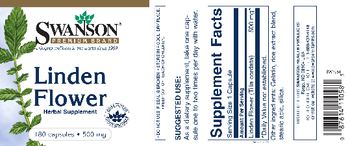 Swanson Premium Brand Linden Flower 500 mg - herbal supplement