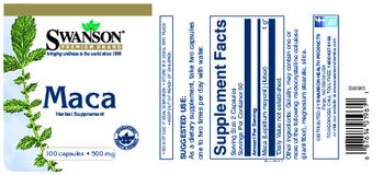 Swanson Premium Brand Maca 500 mg - herbal supplement