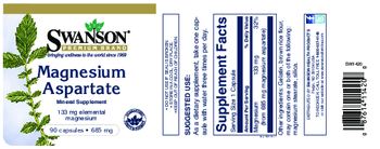 Swanson Premium Brand Magnesium Aspartate 685 mg - mineral supplement