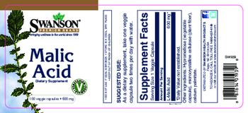Swanson Premium Brand Malic Acid 600 mg - supplement