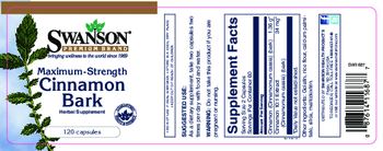 Swanson Premium Brand Maximum-Strength Cinnamon Bark - herbal supplement