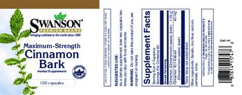 Swanson Premium Brand Maximum-Strength Cinnamon Bark - herbal supplement