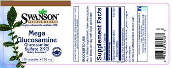 Swanson Premium Brand Mega Glucosamine 750 mg - supplement