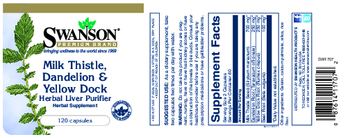 Swanson Premium Brand Milk Thistle, Dandelion & Yellow Dock Herbal Liver Purifier - herbal supplement